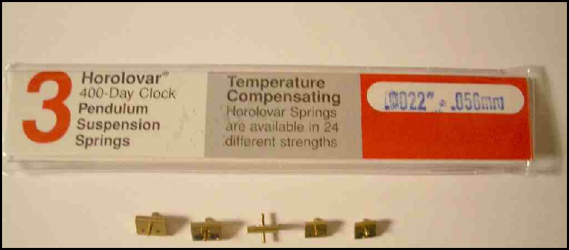 0032”-.081mm. Day Clock Pendulum Suspension Spring 3 Units Pack Horolovar 400 